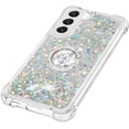 thumbnail image 6 of Phone Case for Samsung Galaxy S23 Plus,Shockproof Clear Quicksand Glitter Flowing Liquid with Bling Diamond Ring Stand,Cute Women Girls Case for Galaxy S23 Plus 6.6'' LS-Silver, 6 of 7