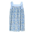 thumbnail image 7 of Taqqpue Women's Summer Floral Print Tie Shoulder Cami Dress Casual Square Neck Sleeveless Mini Dress Flare Hem Boho A-Line Mini Dress Club Party Little Short Sundress, 7 of 7