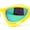 Yellow - Teal Mirror, variant on Mens Large Coverage Aerodynamic Vented Thick Plastic Wrap Sport Sunglasses All Black