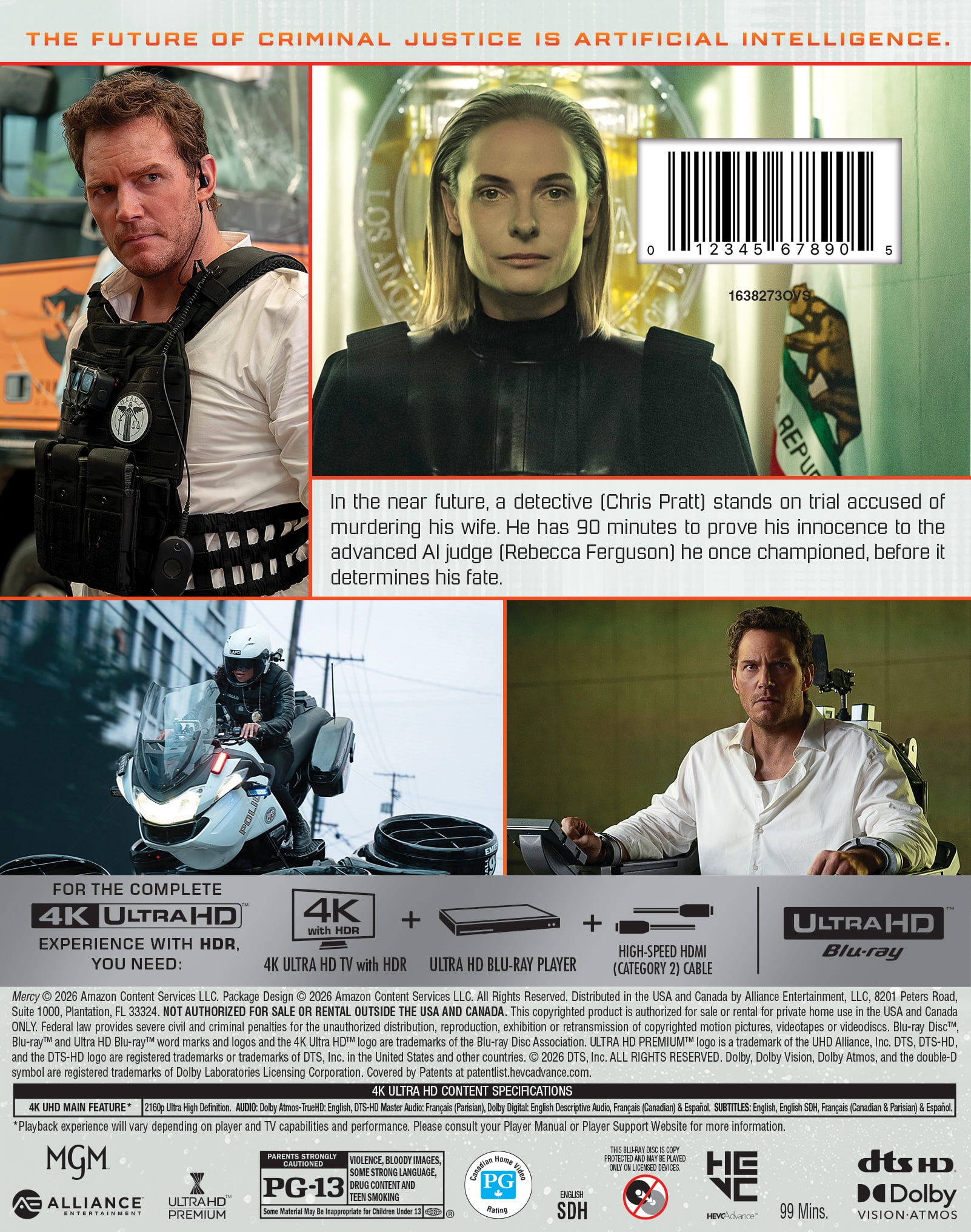 Mercy (4K Ultra HD) Amazon MGM Studios, Sci-Fi