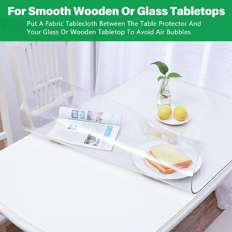 40x60 Inch New Clear Table Pads for Dining Room Table High Transparent PVC  Table Cover Protector Heat Resistant Easy Clean Wipeable Desk Pad Mat Clear