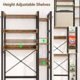 thumbnail image 6 of Over The Toilet Storage with 2 Drawers - 7 Tier Bathroom Organizer with Adjustable Shelf, Freestanding Space Saver Storage Rack Above Toilet Stand with 4 Hooks for, Restroom, Laundry, Rustic Brown, 6 of 8