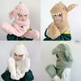 thumbnail image 5 of Sofullue Fashion Dinosaur Animal Hooded Scarf with Mittens 3 in 1 Hat Headband Soft Plush, 5 of 19