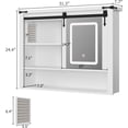 thumbnail image 3 of Vecenuy White Bathroom Wall Cabinet with Mirror, 3 Lighting Modes, Adjustable Brightness, Jewelry Holder, Sliding Door, Over Toilet Storage Cabinet, White, 3 of 9