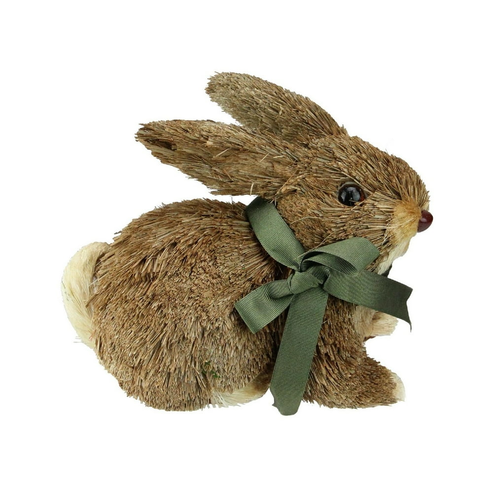 Northlight 8” Sisal Laying Bunny Rabbit Spring Easter Figure Brown
