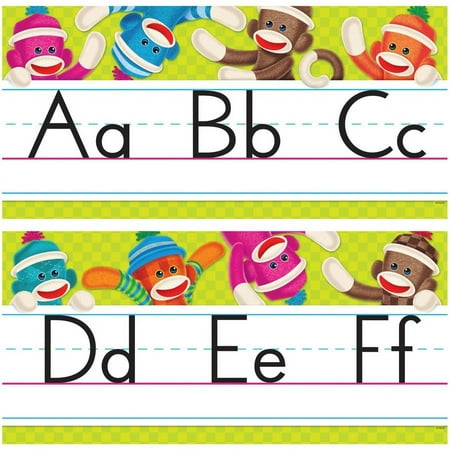 UPC: 0078628084153 | Trend Sock Monkeys Collection Alphabet Bulletin Board Set  8-1/2 x16-3/4   12Pcs  Multi – TEPT8415