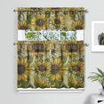 thumbnail image 2 of Countryside Floral Curtains 36 Inch - 3 Panel Rustic Farmhouse Set with Vintage Botanical Print, Boho Chic Rod Pocket Design for Kitchen Windows, 2 of 6
