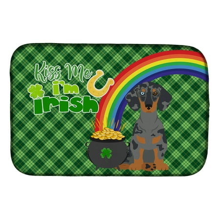 

Black Dapple Dachshund St. Patrick s Day Dish Drying Mat 14 in x 21 in