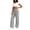 Gray, variant on Women's Wide Leg Casual Lounge Pants Elastic Waist Drawstring Loose Trousers with Pockets