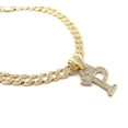 thumbnail image 2 of iJewelry2 Kings and Queens Crowned Initial Letter P Crystals Pendant Gold-tone Cuban Linked Chain Necklace, 2 of 3
