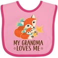 thumbnail image 3 of Inktastic Grandma Loves Me Woodland Fox Boys or Girls Baby Bib, 3 of 4