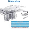 thumbnail image 3 of Soporte para secador de pelo de pared, soporte para secador de pelo, cepillo de dientes, soporte para secador de pelo, actualización especial, aluminio, baño, soporte colgante, organizador con 2 tazas, 3 of 5