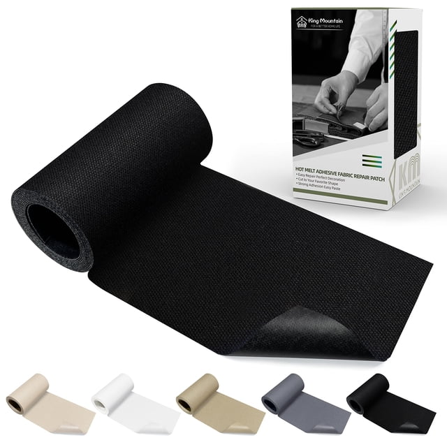 Parche de lona sobre plancha KING MOUNTAIN, impermeable, 7,5 x 152 cm, negro