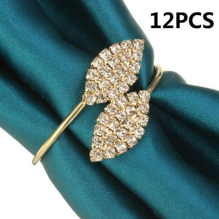 Rhinestone Buckles Invitations (12pcs Napkin Holder Ring Rhinestone Serviette Wedding Party Banquet Invitation Dinner Buckle Hotel Desk)
