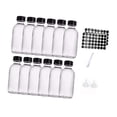 thumbnail image 3 of Botellas de muestra transparentes, minibotellas vacías, reutilizables, multiusos, botellas redondas de vidrio para aceites, salsas y uso decorativo. 12 piezas de 2 oz, 3 of 9