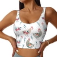 thumbnail image 3 of Goofa Funny Chicken Printed Sports Bras for Women, High Impact Running Bra Workout Crop Tank Tops Longline Sports Bra Push up-Large, 3 of 9