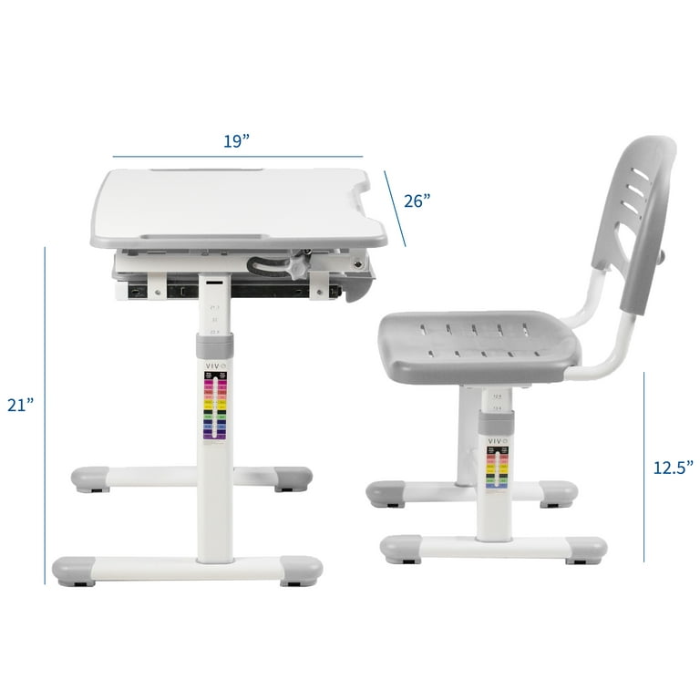 Vivo height adjustable children's desk with chair cheap