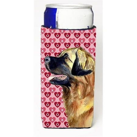 

Leonberger Hearts Love and Valentines Day Portrait Michelob Ultra bottle sleeve for Slim Can