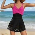 thumbnail image 2 of OGLCCG Womens One Piece Swimsuit V Neck Wrap Skirt Bathing Suit with Cutout Summer Modest Twist Front Swim Dress, 2 of 8