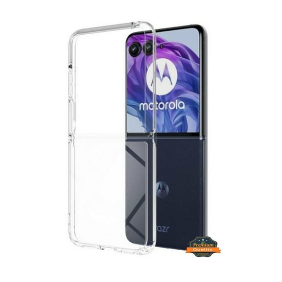 Xpression Phone Case For Motorola Razr 2025 Acrylic Hybrid Clear Hard Back Cover Slim Thin Fit TPU Hard PC with Frame Bumper Protection Cover, Transparent
