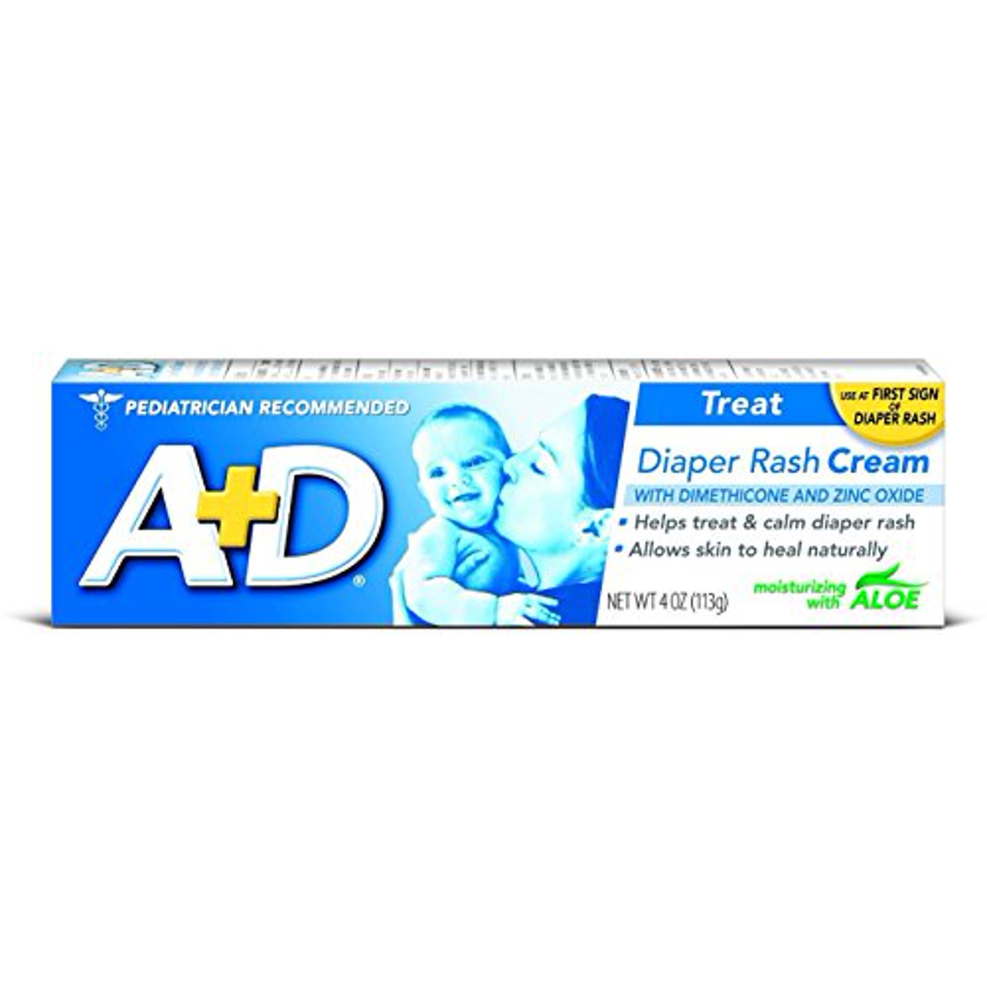 A+D Diaper Rash Cream With Zinc Oxide – 4 Oz Tube, Pack Of 12, Protects & Soothes Baby's Skin