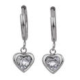 thumbnail image 2 of Aretes para Mujer de Corazón tipo Arracadas LuckyLy Dalia Plateado UNITALLA, 2 of 6