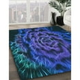 thumbnail image 3 of Ahgly Company Machine Washable Indoor Round Transitional Denim Dark Blue Area Rugs, 7' Round, 3 of 7