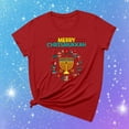 thumbnail image 2 of Penkiiy Happy Hanukkah Shirt Women Chrismukkah Shirt Cat Candle Shirt Love and Light T-Shirt Festival Short Sleeve Tops Red, 2 of 7