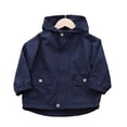 thumbnail image 5 of mgoYE Toddler Boys Windbreaker Casual Outerwear Kids Lightweight Zip Hooded Jacket Baby Cute Coat(Navy,140), 5 of 7