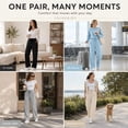thumbnail image 4 of YOIAVAIOY Womens Loose Fit Pants Soft Comfy Casual Trousers Straight Leg Drawstring Waist Jogging Pant Daily Wear, 4 of 5