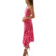 thumbnail image 4 of Lucakuins, vestido midi de verano para mujer, color sólido/estampado floral, correa de espagueti, lazo cruzado, sin espalda, vestido sin mangas, vestido de fiesta con abertura a la moda Lucakuins moda, 4 of 9
