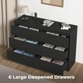 thumbnail image 5 of Hommpa Black 6 Drawers Dresser for Bedroom, Chest of Drawers TV Stand Dresser for Closet, Wooden Modern Storage Cabinet for Women Living Room Furniture, 5 of 12