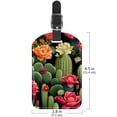 thumbnail image 6 of Square 2Pack PU Leather Cactus Cruise Luggage Tag with Privacy Cover and Name ID Tag for Travel Handbags Backpacks Luggage Tags, 6 of 6