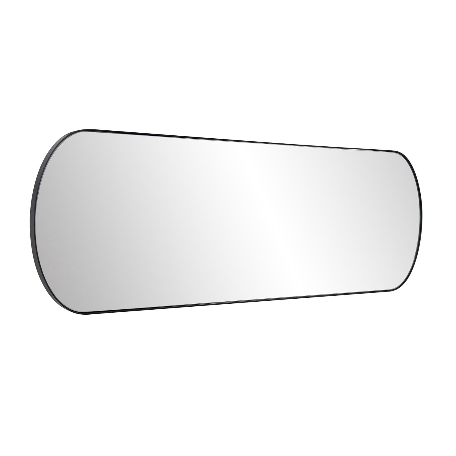 Tyler Dillon Brushed Black Stainless Steel Framed Capsule Mirror - 42"H x 14"W
