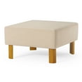 thumbnail image 1 of Maven Lane Lena Contemporary Upholstered Ottoman w/ Refined Natural Wood Finish, 1 of 6