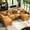Orange, variant on BedLuxury 106" U-Shaped Sectional sofa for Living Room, 4 Seats Chenille Modular Couch Sleeper Sofa with Movable Ottomans, Orange