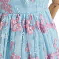 thumbnail image 5 of Regency Style Women's High-Waisted Blue Floral Tea Party Gown, 5 of 6