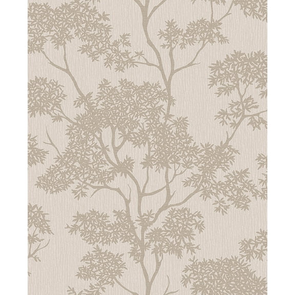 Fine Décor Aspen Taupe Tree Wallpaper