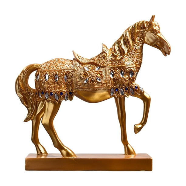 Figuras de resina de estilo europeo, escultura de caballo grabada para dormitorio y TV. estilo c