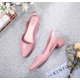 thumbnail image 1 of Sandalias de moda para mujer, zapatos de una sola capa antideslizantes de tacón medio-bajo de corte bajo, estilo coreano, de plástico, transpirables, informales para exteriores, 1 of 6