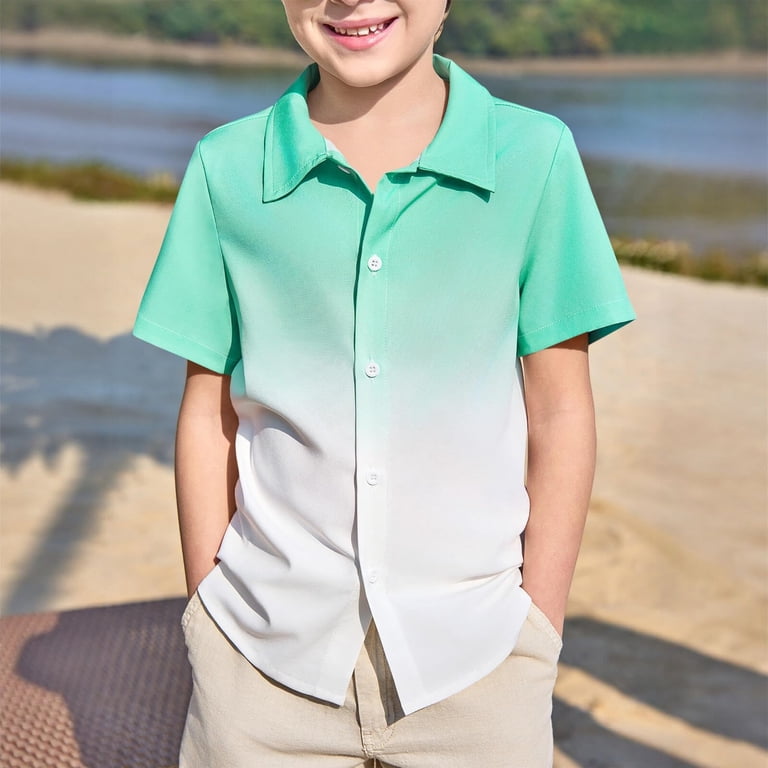 Boys Dress Shirts Green Last Day Of School Shirt Short Sleeve Top Gradient  Shirt Cute Graduation Gifts for Him Cute Baby Boy Clothes 9-10 Years -  Walmart.com