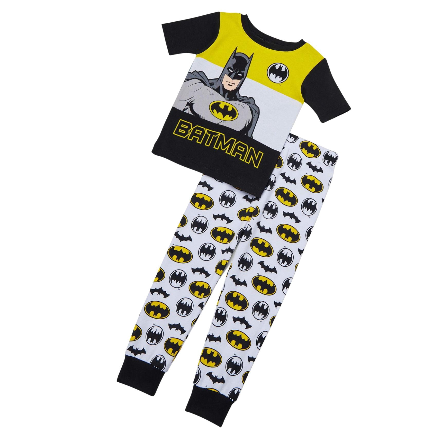 DC Comics Toddler Boys Black & Yellow Batman Pajamas Sleep Set 3T