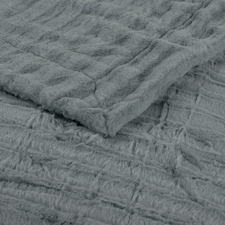 Black Faux Fur Solid Color Plush Throw Black Faux Fur Solid Color Plush Throw