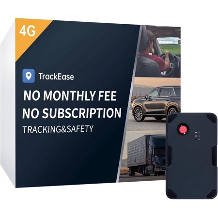 GPS Tracker for Vehicles, No Monthly Fee, No Subscription with Real-Time Location, Long Battery Life, 4G SIM Card and Data Included, Trip History, GeoFence, Driving Alerts, Magnectic, Global Coverage