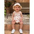 thumbnail image 4 of Cenuakty  Girls Romper Dress Casual Rose Print Elastic Straps Sleeveless Jumpsuit and Sun Hat Set Fashion Clothes Outfits, 4 of 9