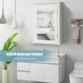 thumbnail image 4 of GLACER Bathroom Mirror Cabinet, Wall Mounted Storage Cabinet with Mirror Door and Adjustable Shelf, Mirrored Medicine Cabinet for Bathroom, Living Room, Cloakroom, 22 x 6 x 27.5 inches (White), 4 of 8