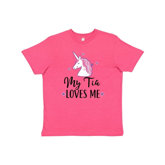 Inktastic My Tia Loves Me Unicorn Youth T-Shirt