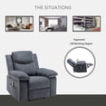 thumbnail image 4 of Historyli Go5H Recliner Chair, Massage Heated Electric Power Recliner Sofa, Theater Seating With Side Pocket, Single Lounge Sofa With Heating System, 4 of 8