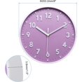 thumbnail image 2 of ABCISI 8 Inch Wall Clock, 3D Number Quartz Battery Operated Silent Non-Ticking Round Wall Clocks for Office Bedroom Decorative (Purple), 2 of 12