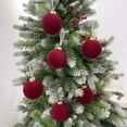 thumbnail image 4 of PLPPYFS 6 Pcs Red Velvet Christmas Balls, 3.15 Inch Velvet Ornaments for Christmas Tree, Christma Tree Flocked Ornaments Balls for Family Holiday Wedding Party Xmas Hanging Decorations, 4 of 9